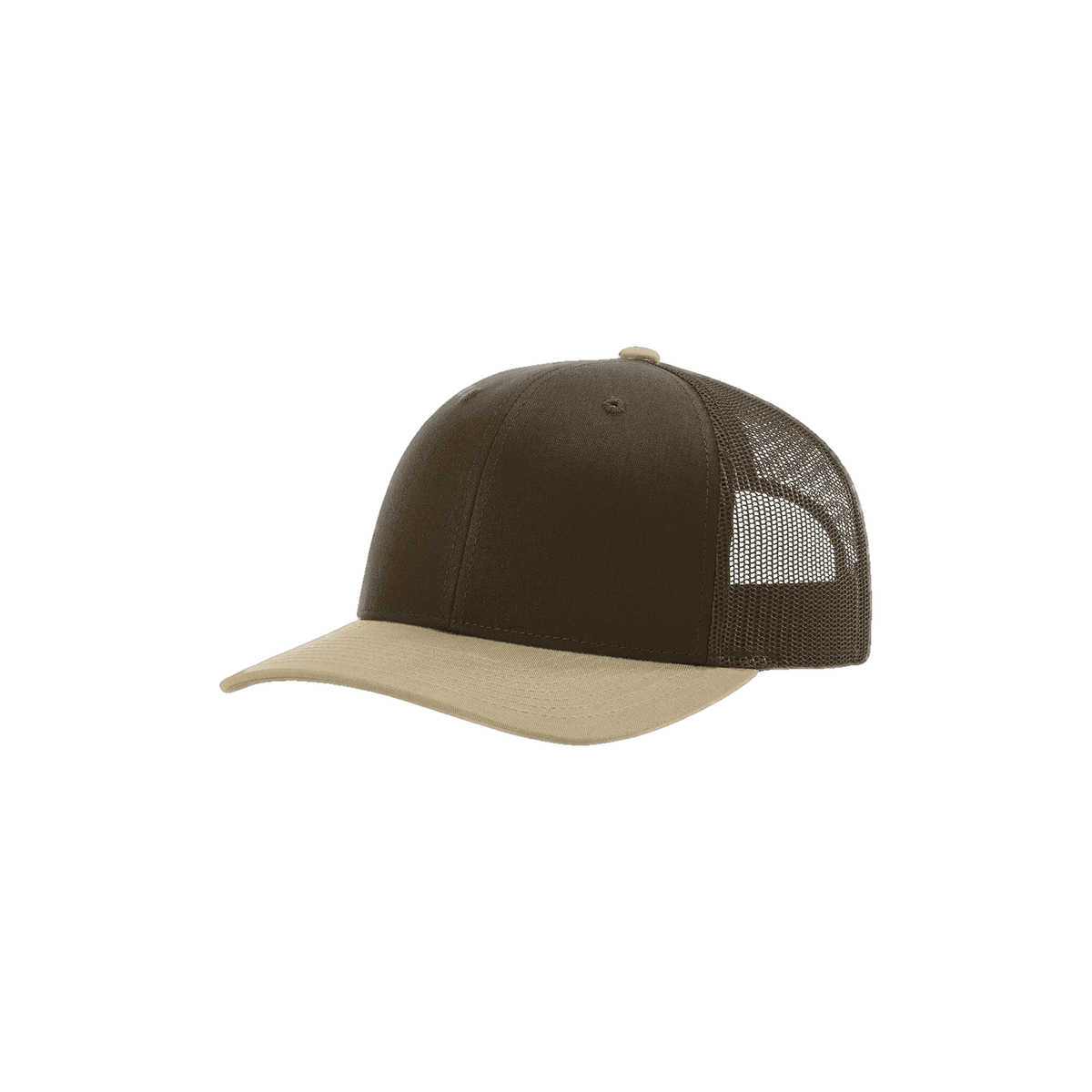 Richardson Trucker in Brown/ Brown/ Khaki — custom branded by Motive