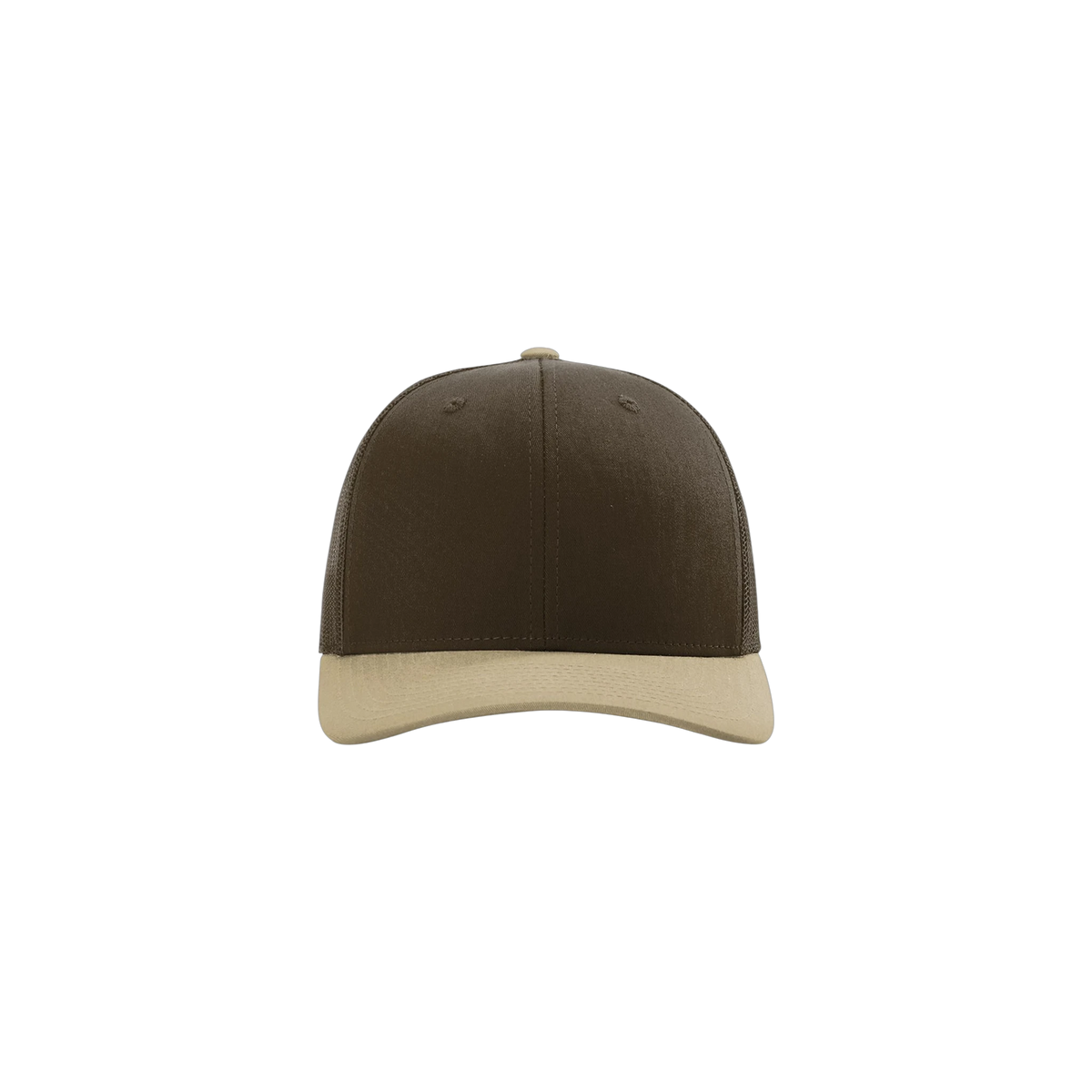 Richardson Trucker in Brown/ Brown/ Khaki — custom branded by Motive