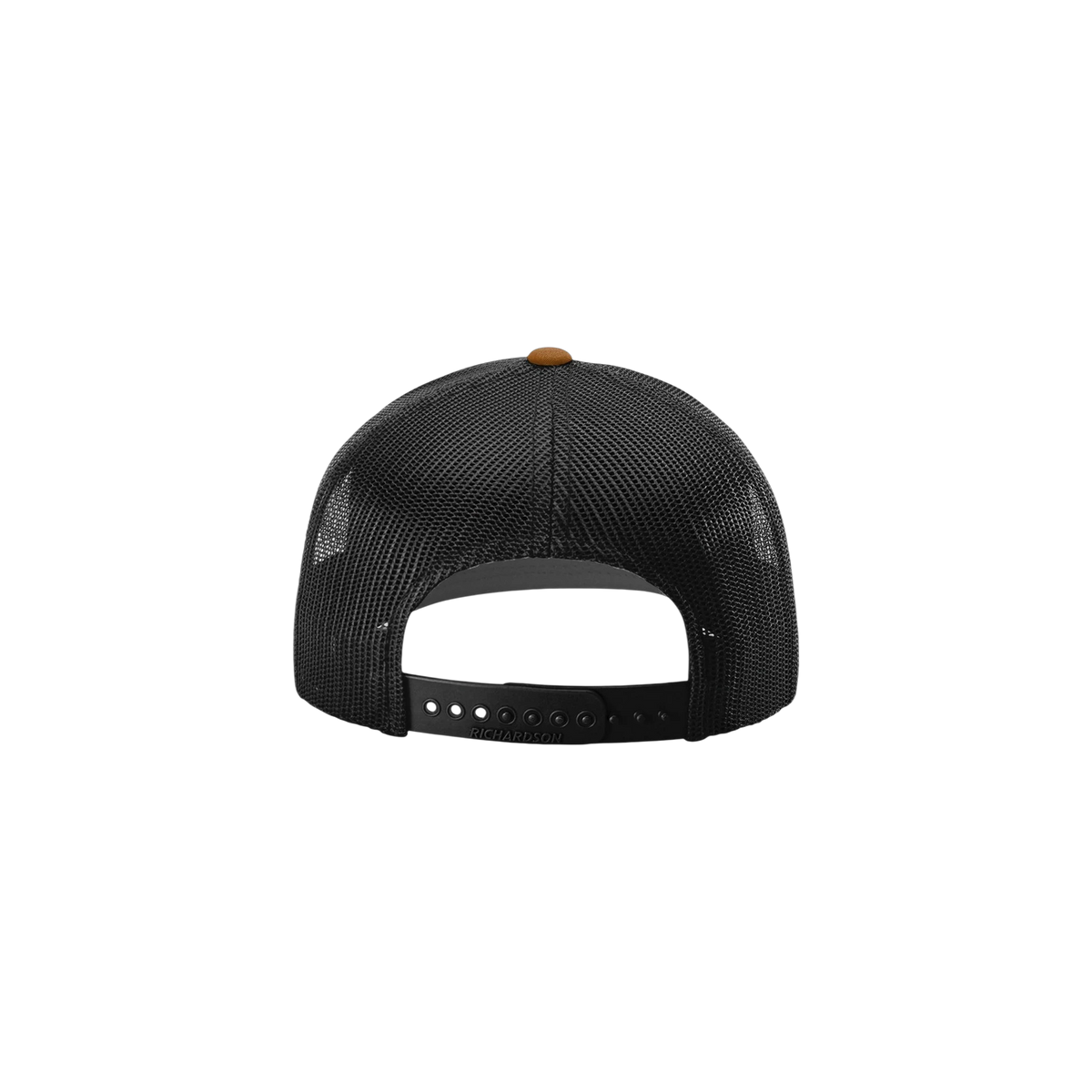 Richardson Trucker in Caramel/ Black — custom branded by Motive