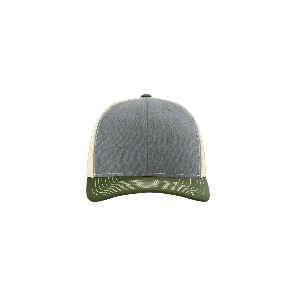 Richardson Trucker in Heather Grey/ Birch/ Army Olive
