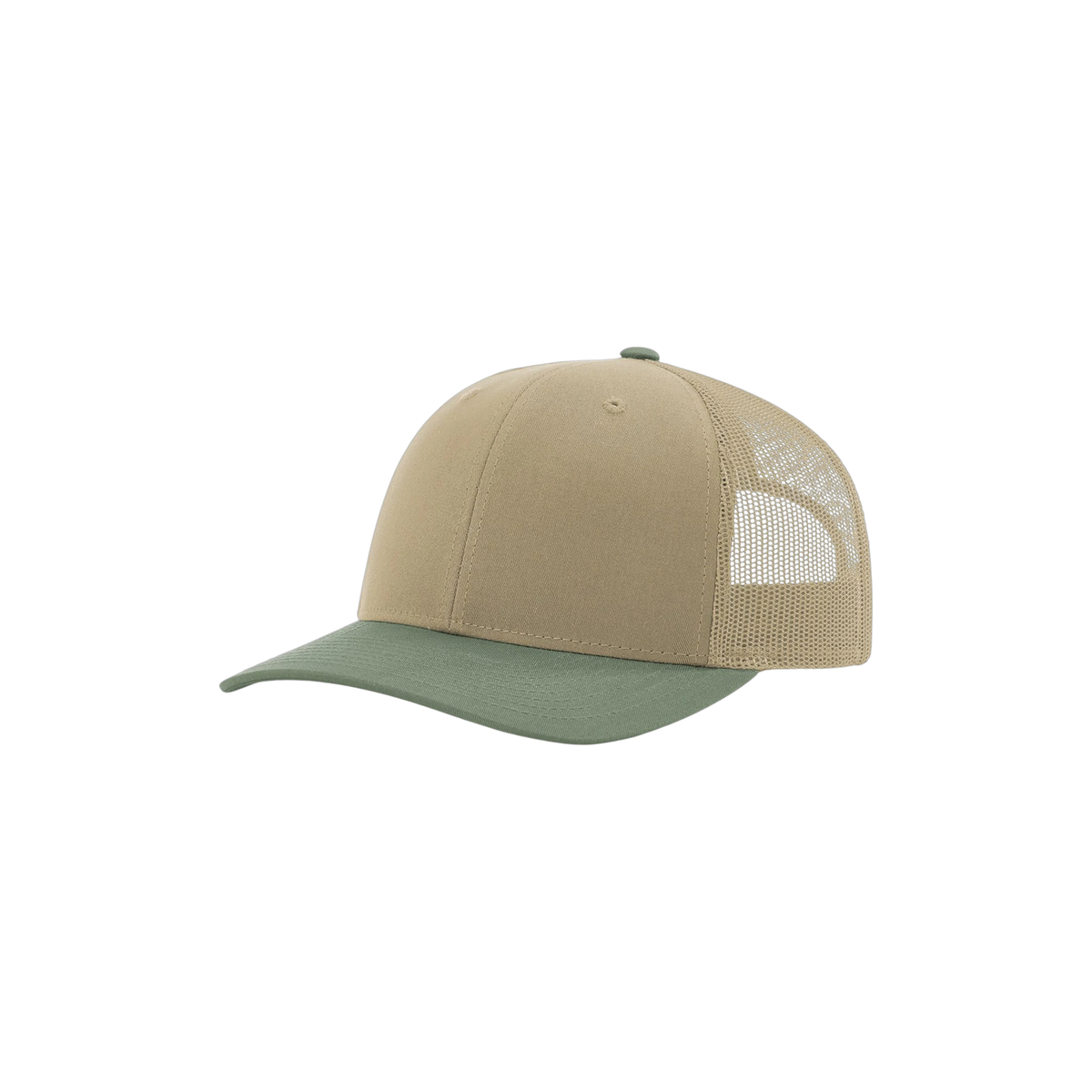 Richardson Trucker in Khaki/ Khaki/ Loden — custom branded by Motive