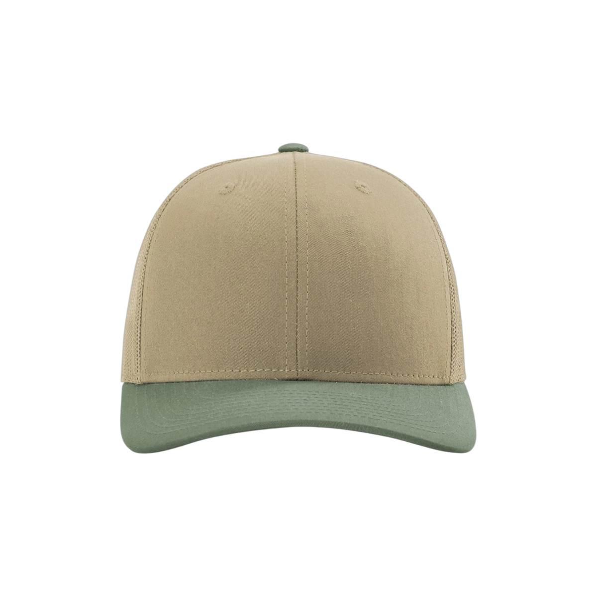Richardson Trucker in Khaki/ Khaki/ Loden — custom branded by Motive