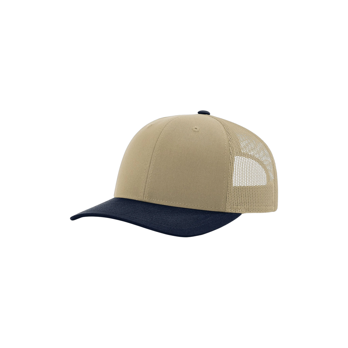 Richardson Trucker in Khaki/ Khaki/ Navy — custom branded by Motive
