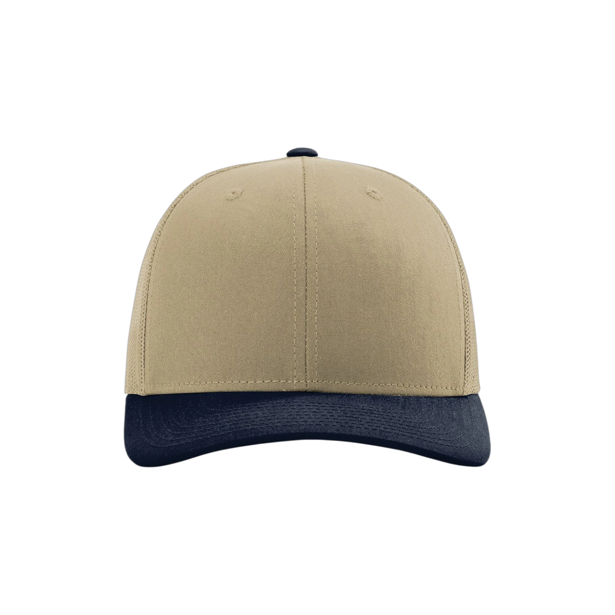 Richardson Trucker in Khaki/ Khaki/ Navy — custom branded by Motive