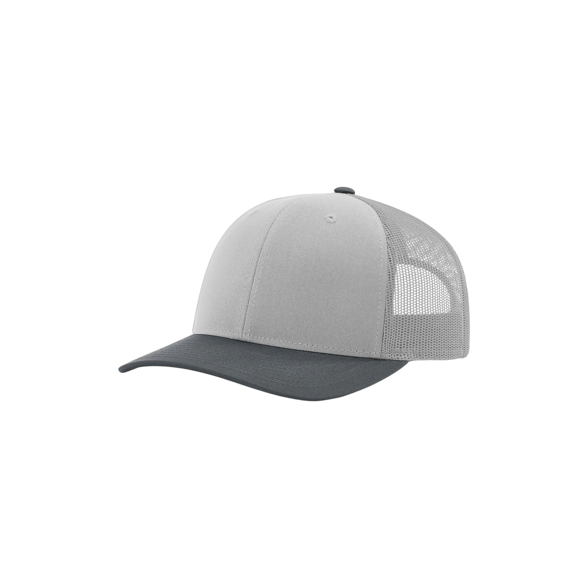 Richardson Trucker in Light Grey/ Light Grey/ Gunmetal — custom branded by Motive