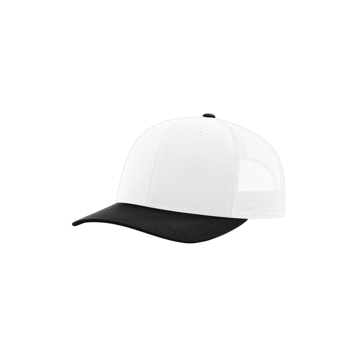 Richardson Trucker in White/ White/ Black — custom branded by Motive