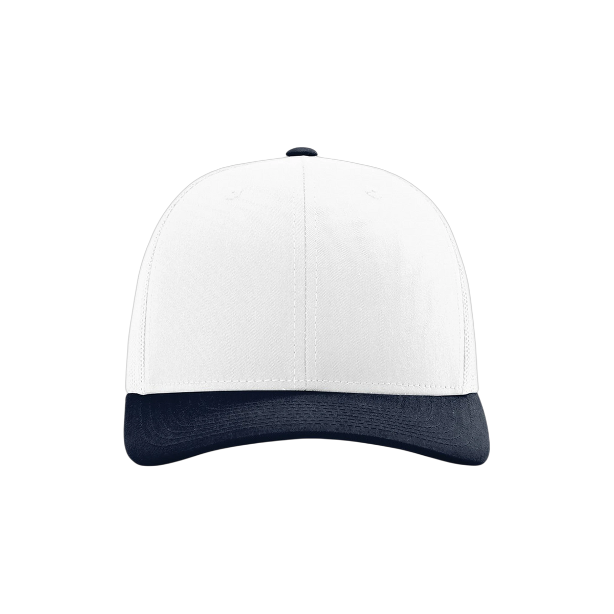 Richardson Trucker in White/ White/ Navy — custom branded by Motive