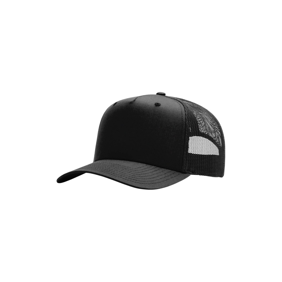 Richardson Five-Panel Champ Trucker in Black