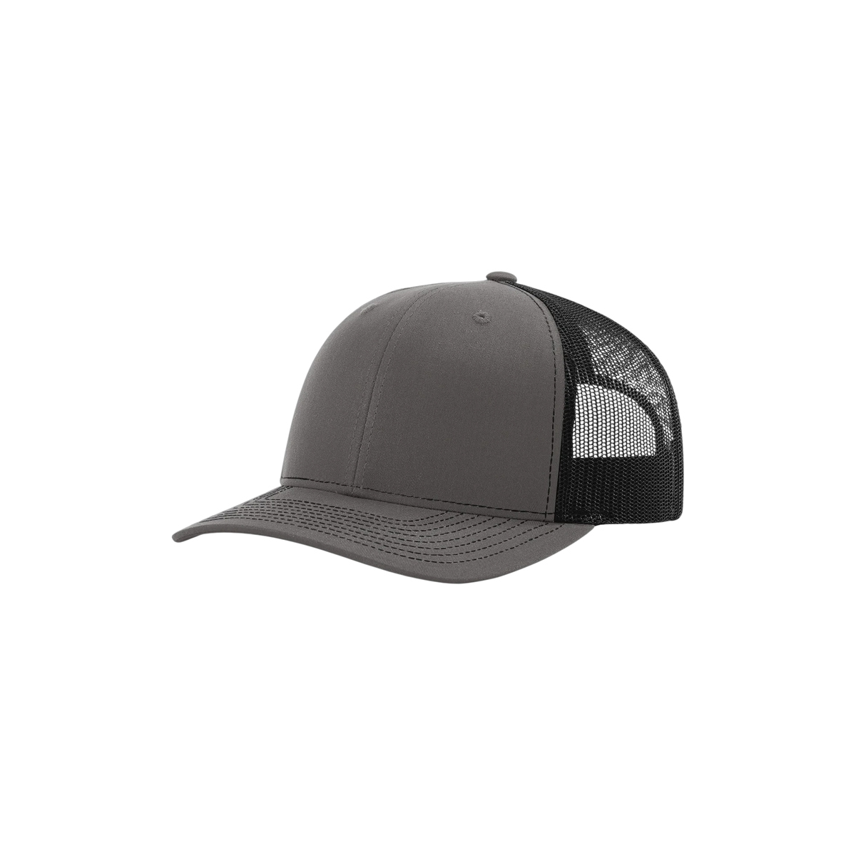 Richardson R-Flex Adjustable Trucker in Charcoal/ Black — custom branded by Motive
