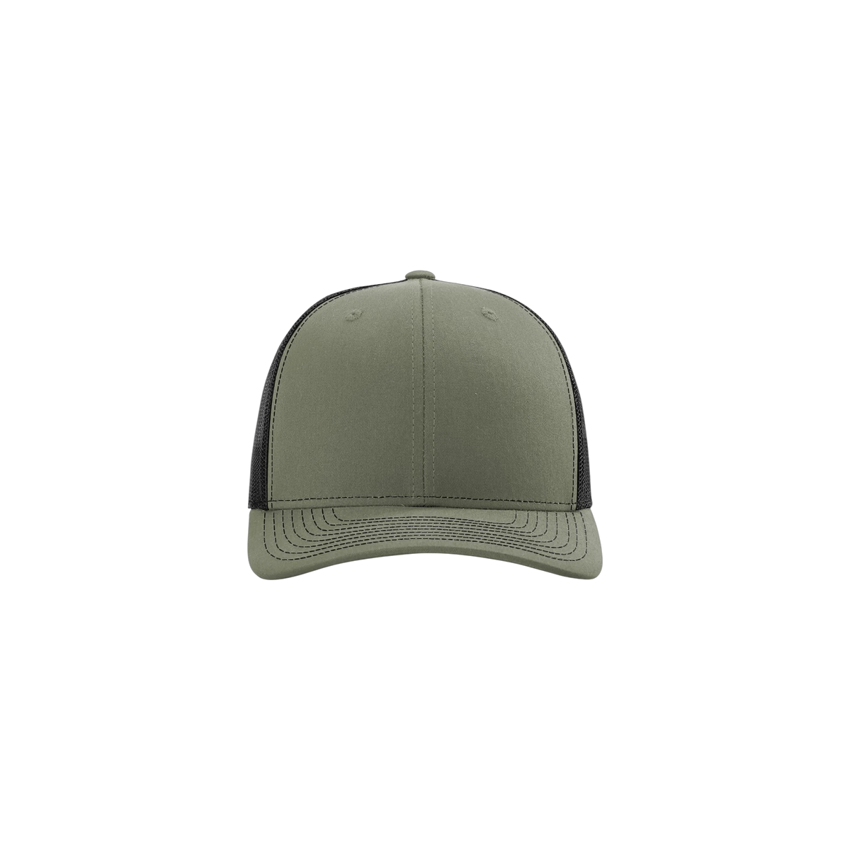 Richardson R-Flex Adjustable Trucker in Loden/ Black — custom branded by Motive