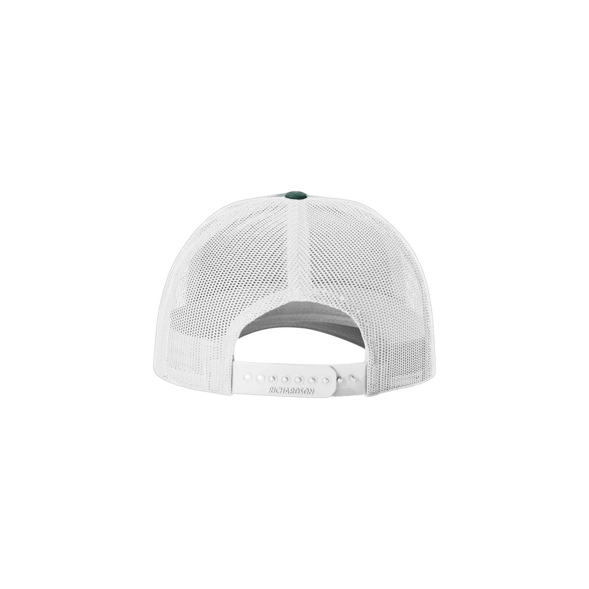 Richardson Low Pro Trucker in Dark Green Heather/ Light Grey — custom branded by Motive