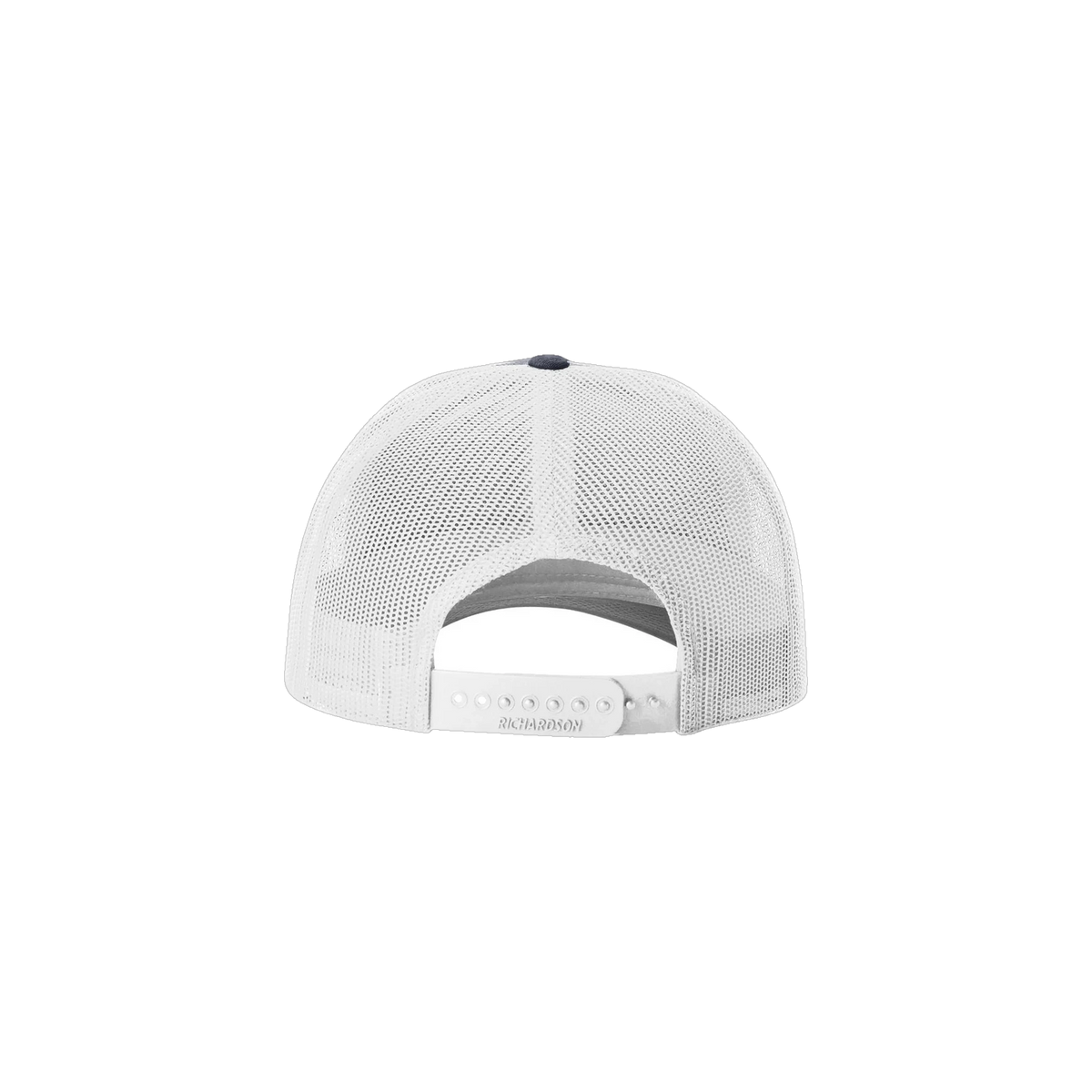 Richardson Low Pro Trucker in Navy Heather/ Light Grey — custom branded by Motive