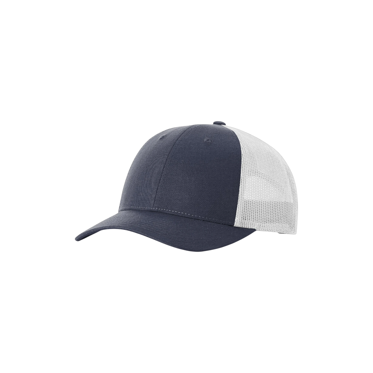 Richardson Low Pro Trucker in Navy Heather/ Light Grey — custom branded by Motive
