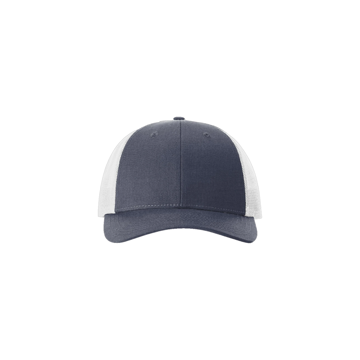 Richardson Low Pro Trucker in Navy Heather/ Light Grey — custom branded by Motive