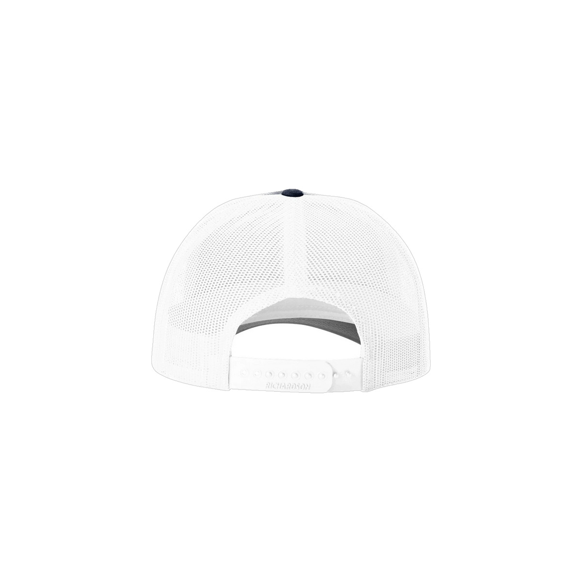 Richardson Low Pro Trucker in Navy/ White — custom branded by Motive