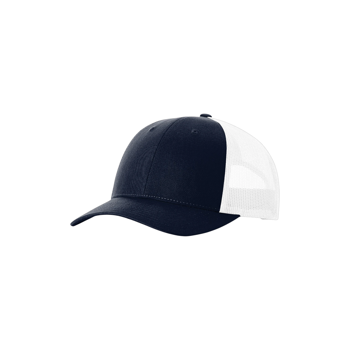 Richardson Low Pro Trucker in Navy/ White — custom branded by Motive