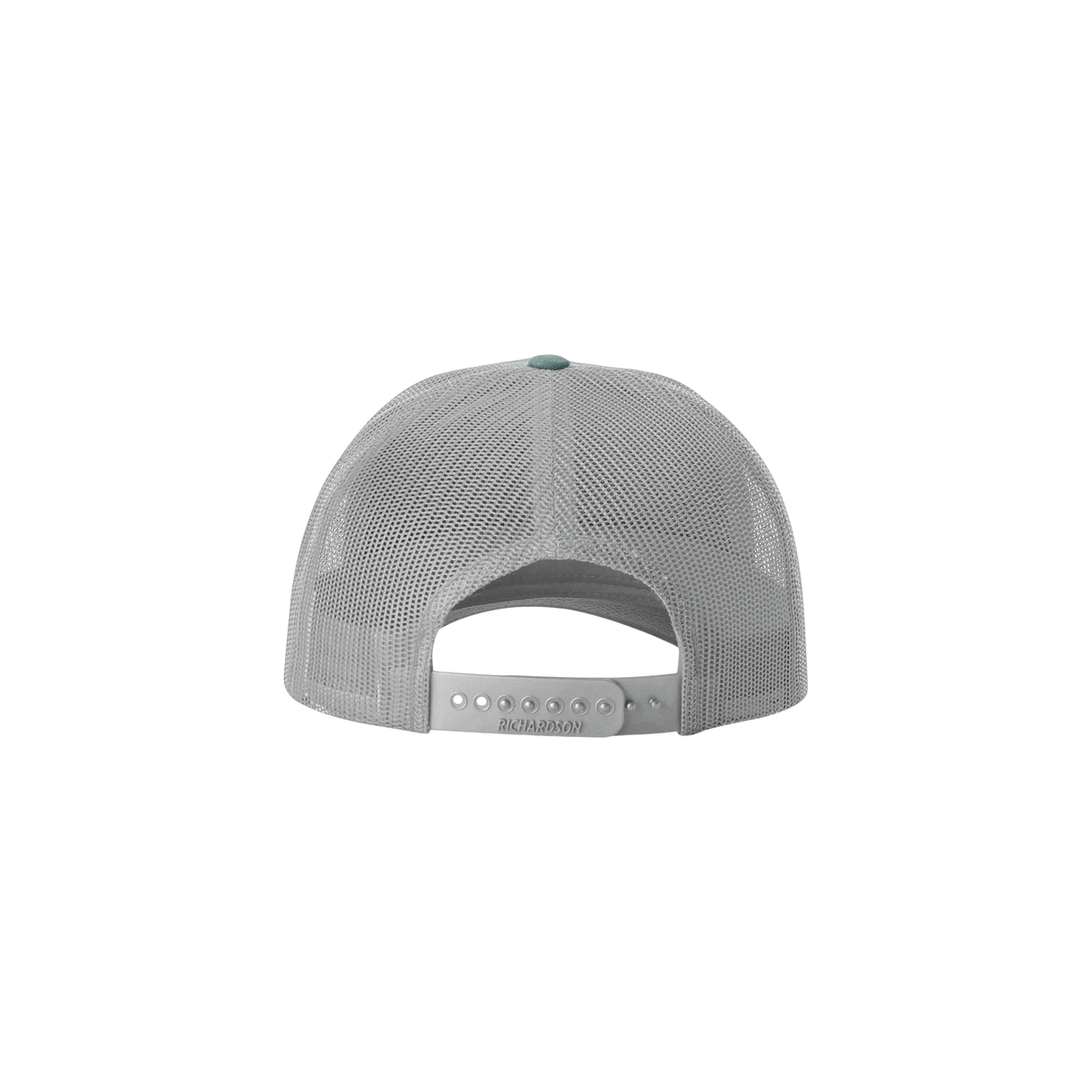 Richardson Low Pro Trucker in Smoke Blue/ Aluminum — custom branded by Motive