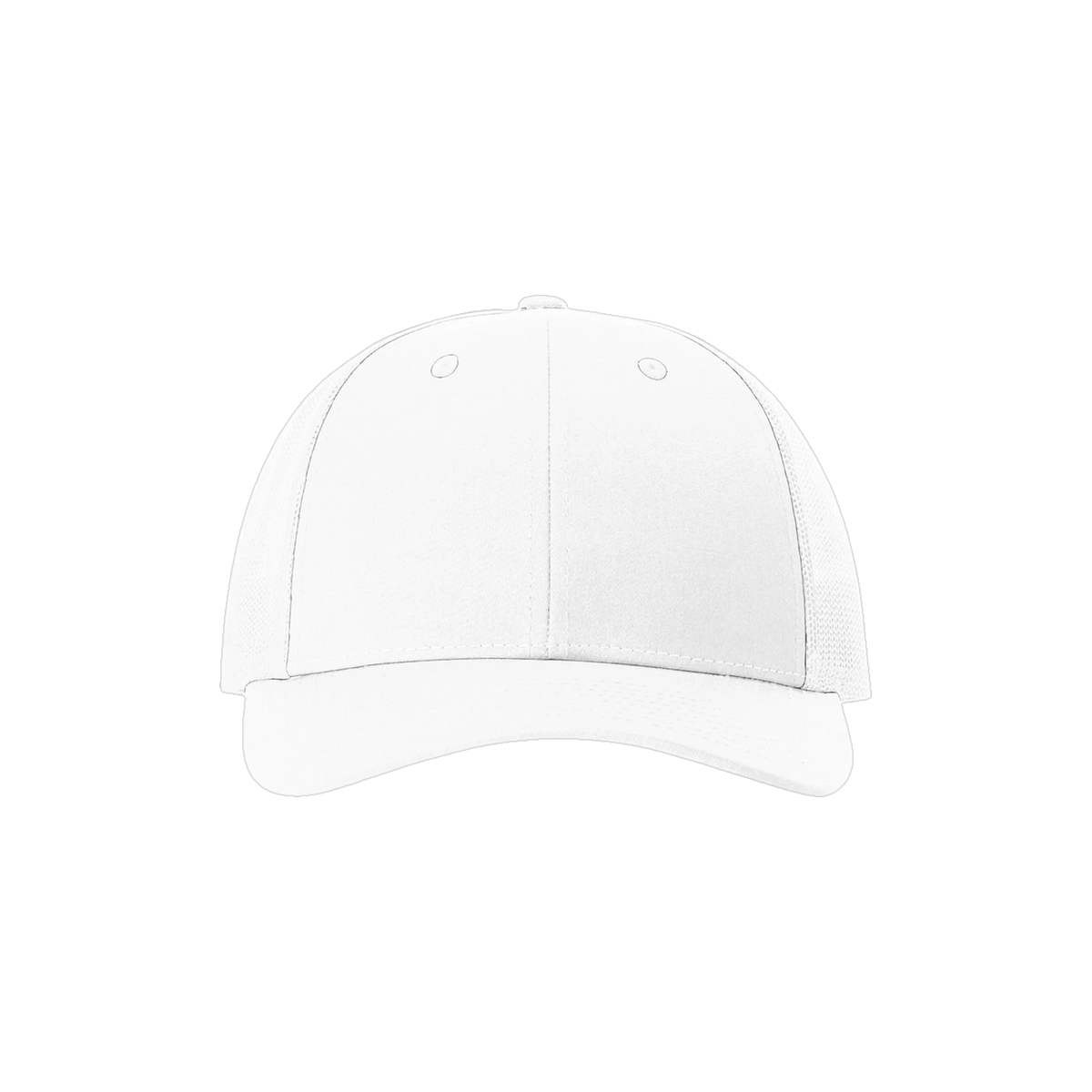 Richardson Low Pro Trucker in White — custom branded by Motive