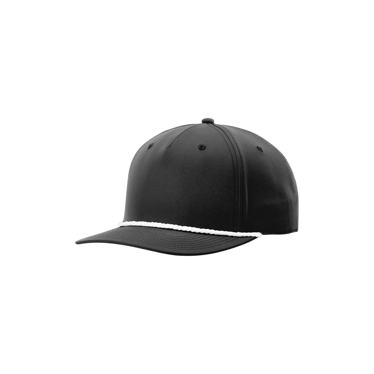 Richardson 5-Panel Rope Cap in Black/ White — custom branded by Motive