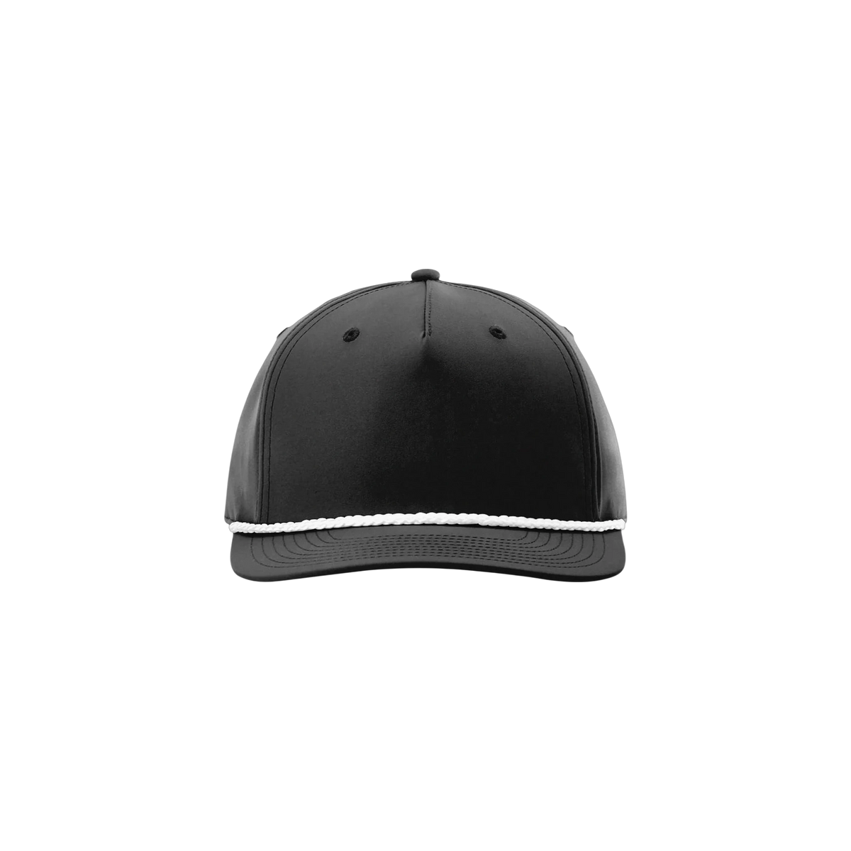 Richardson 5-Panel Rope Cap in Black/ White — custom branded by Motive
