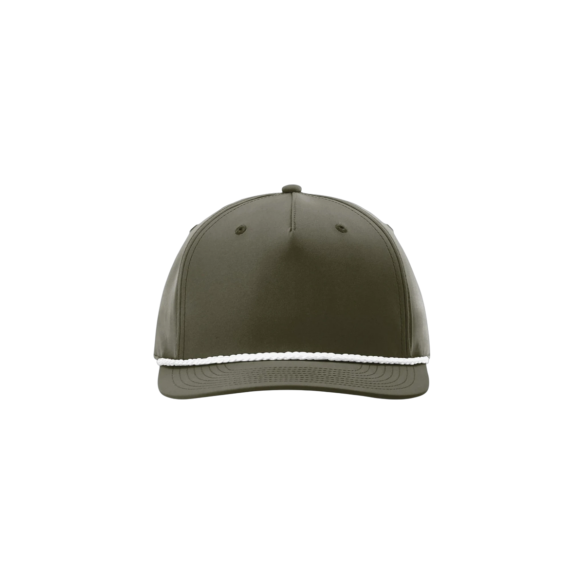 Richardson 5-Panel Rope Cap in Dark Olive/ White — custom branded by Motive