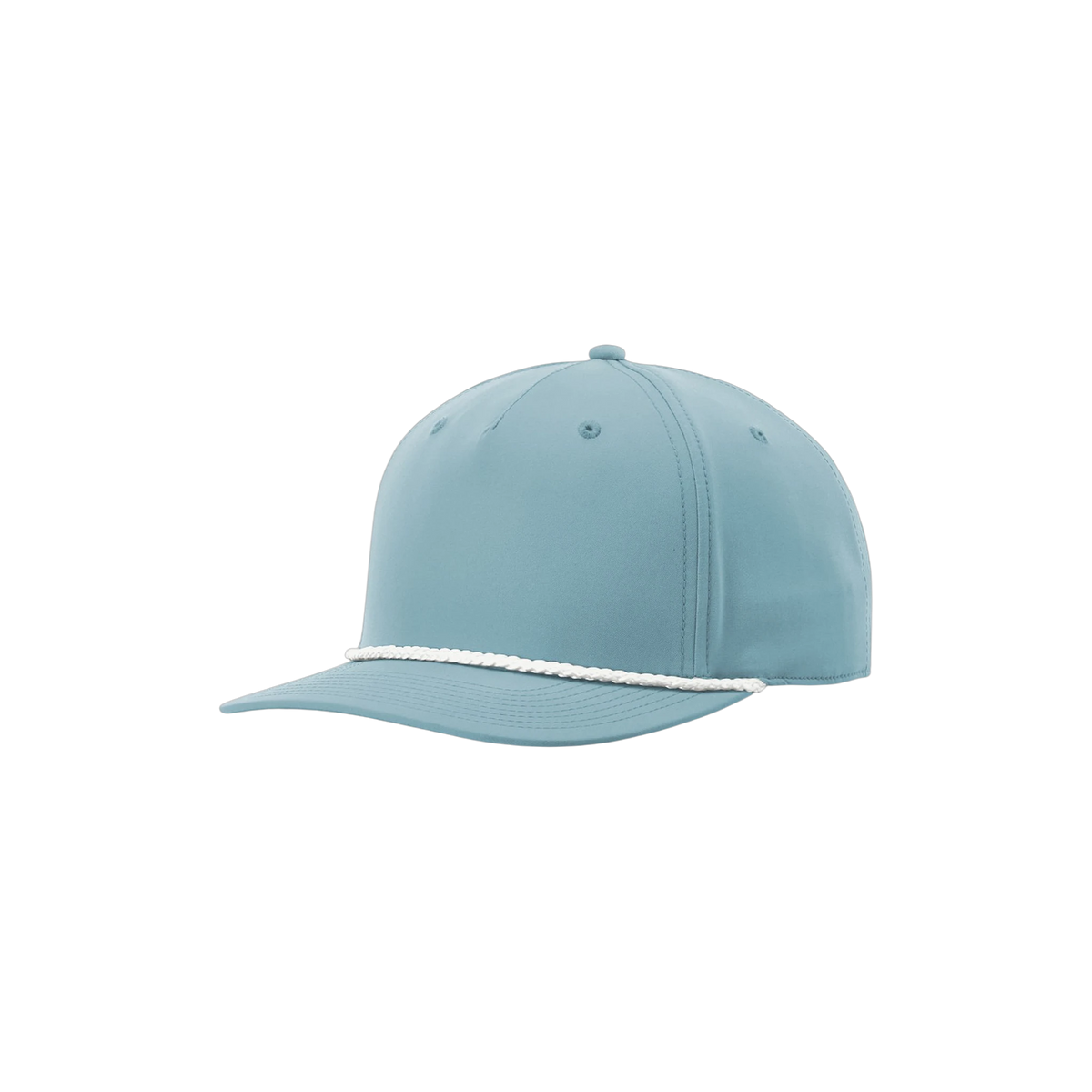Richardson 5-Panel Rope Cap in Smoke Blue/ White — custom branded by Motive