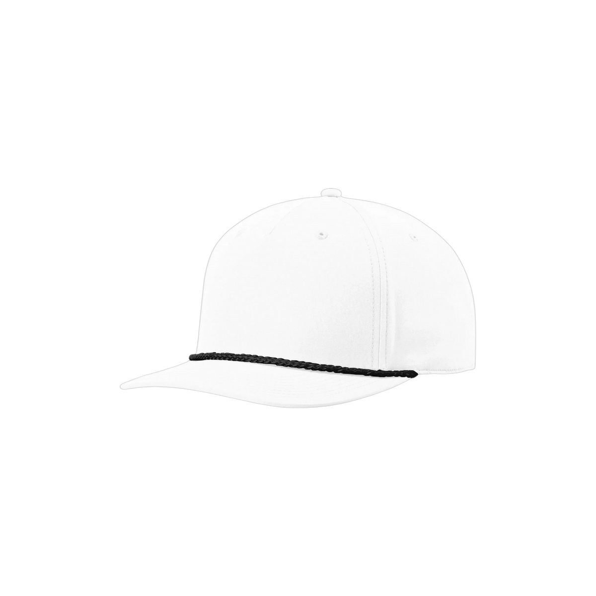 Richardson 5-Panel Rope Cap in White/ Black — custom branded by Motive