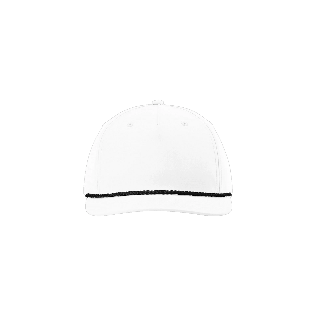 Richardson 5-Panel Rope Cap in White/ Black — custom branded by Motive