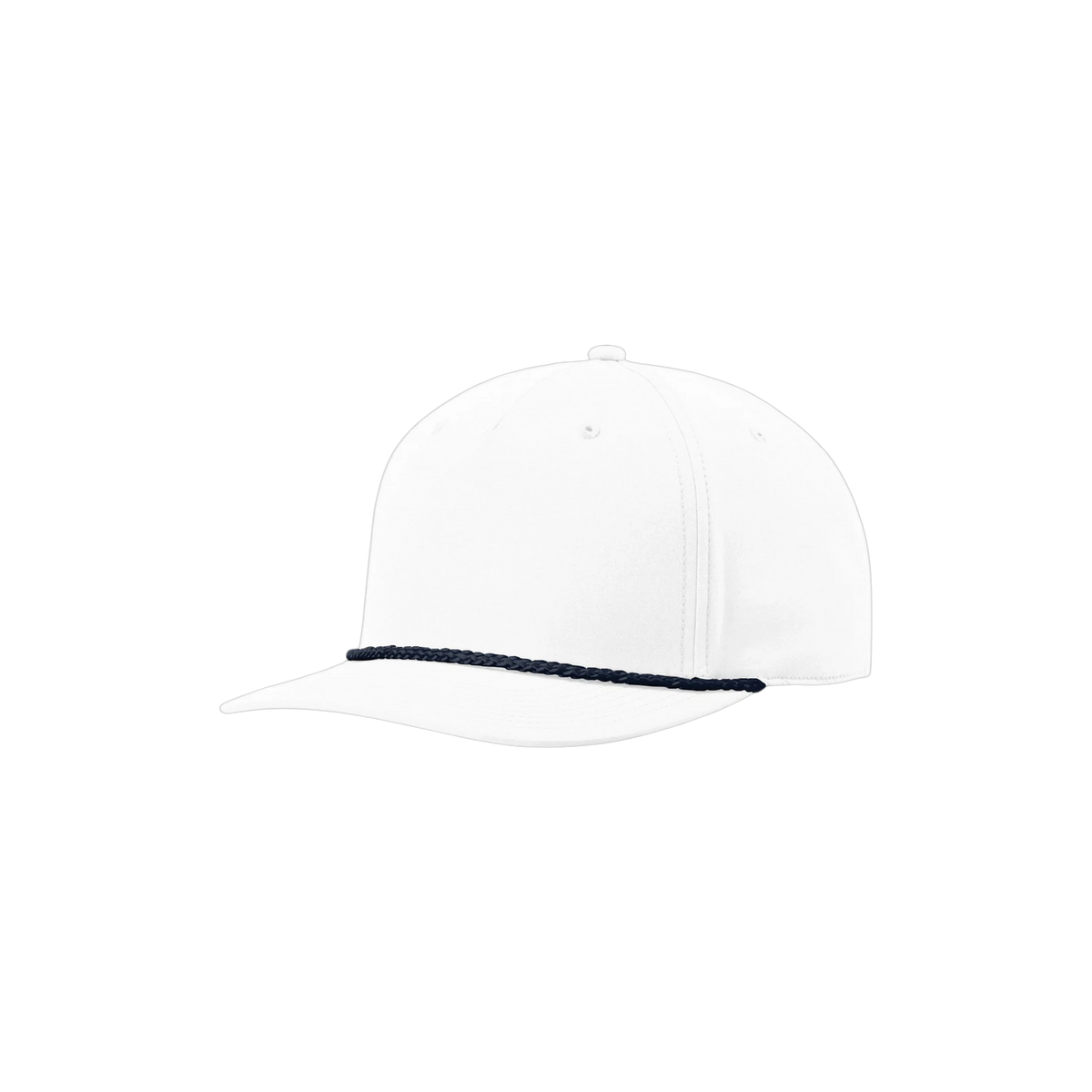 Richardson 5-Panel Rope Cap in White/ Navy — custom branded by Motive