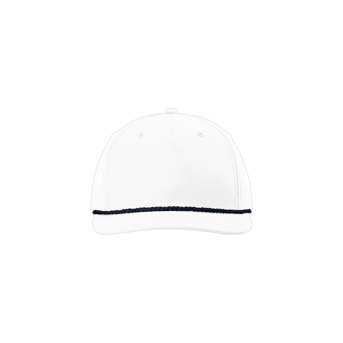 Richardson 5-Panel Rope Cap in White/ Navy — custom branded by Motive