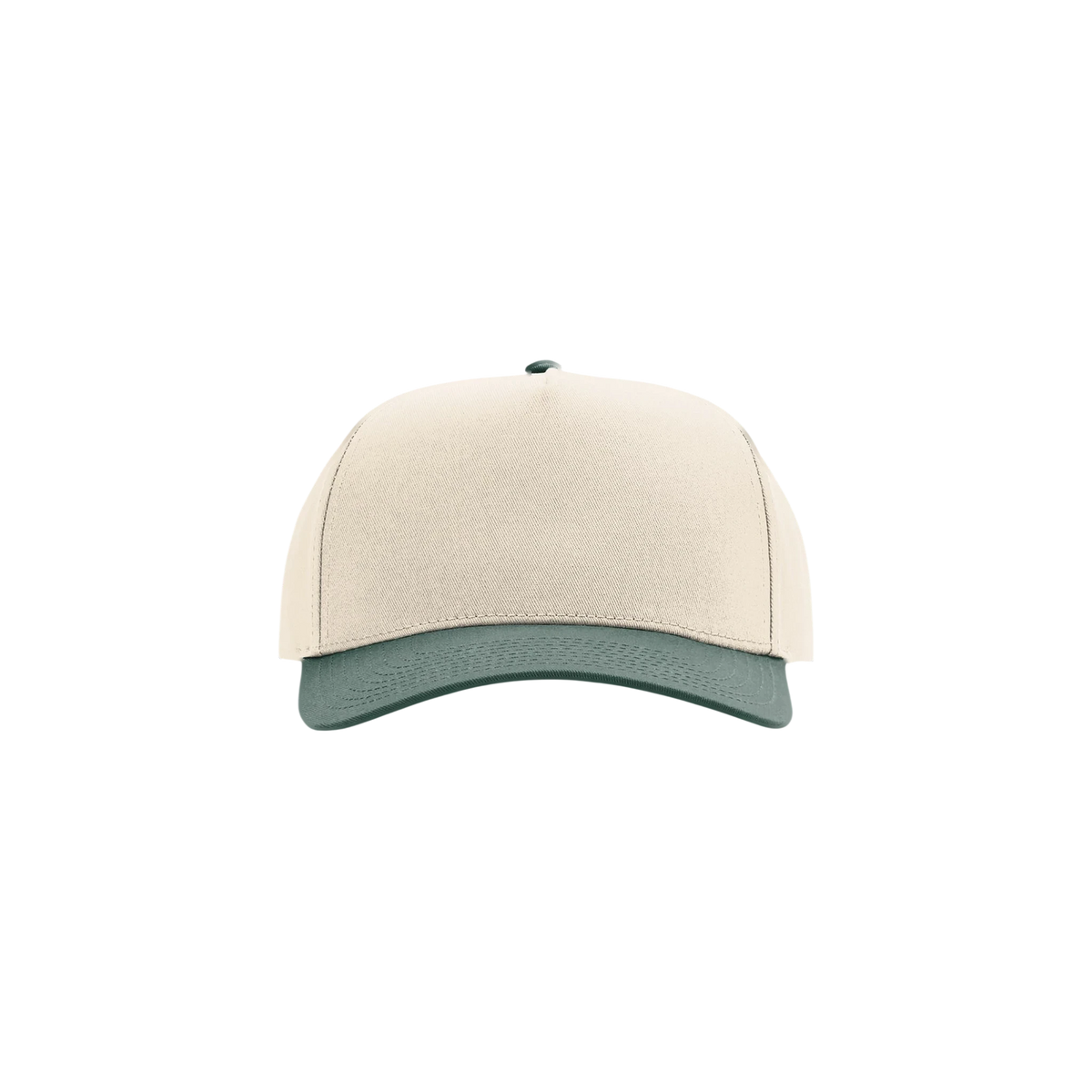 Richardson Full Fabric 5-Panel Champ in Cream/ Cream/ Dark Green
