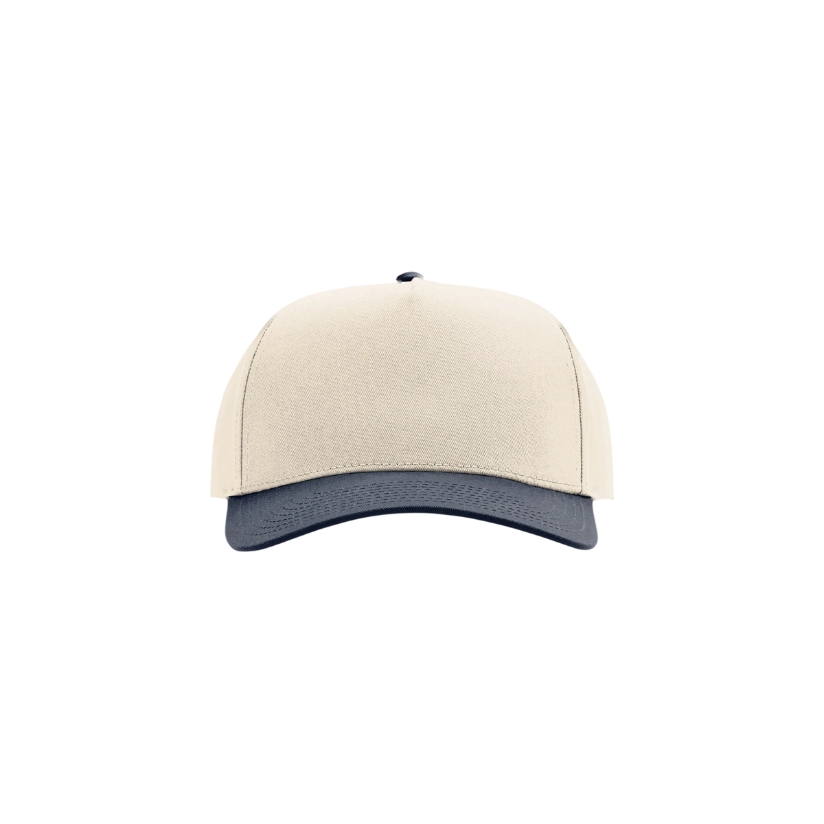 Richardson Full Fabric 5-Panel Champ in Cream/ Cream/ Navy