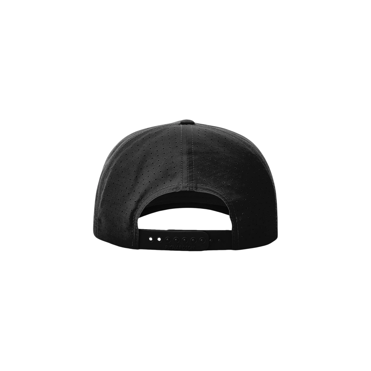 Richardson Laser Perf Performance Rope Cap in Black/ Black Grey