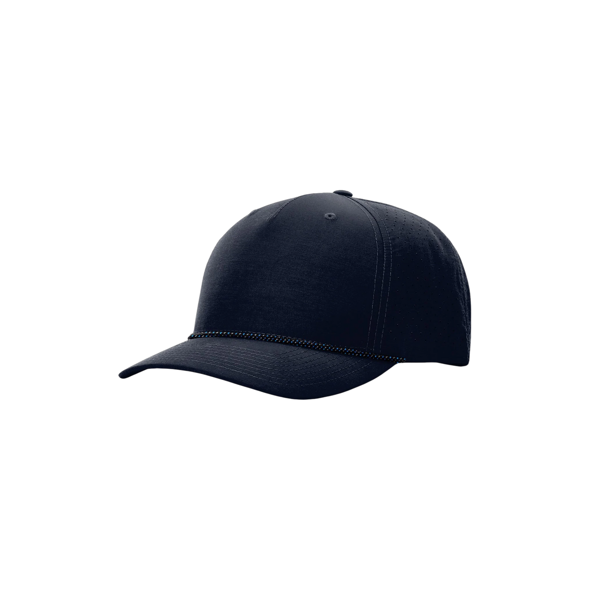 Richardson Laser Perf Performance Rope Cap in Navy/ Midnight Navy Grey Blue — custom branded by Motive
