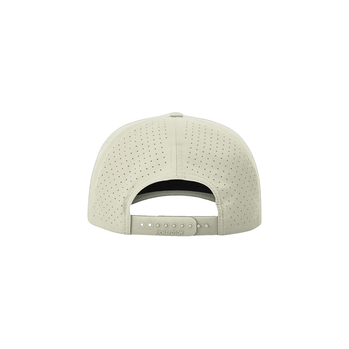 Richardson Laser Perf Performance Rope Cap in Oat Milk/ Elmwood White