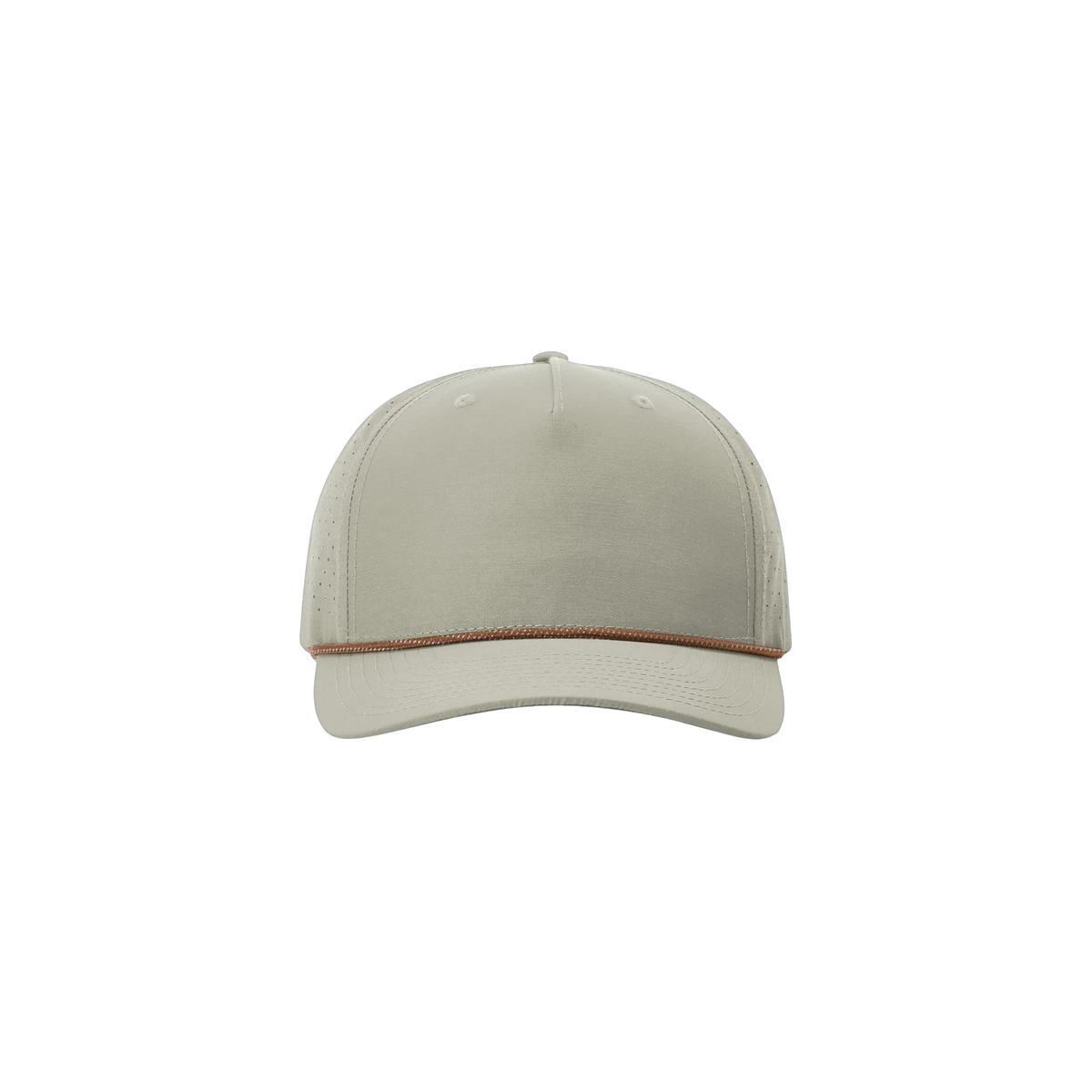 Richardson Laser Perf Performance Rope Cap in Trenchcoat/ Russet Grey — custom branded by Motive