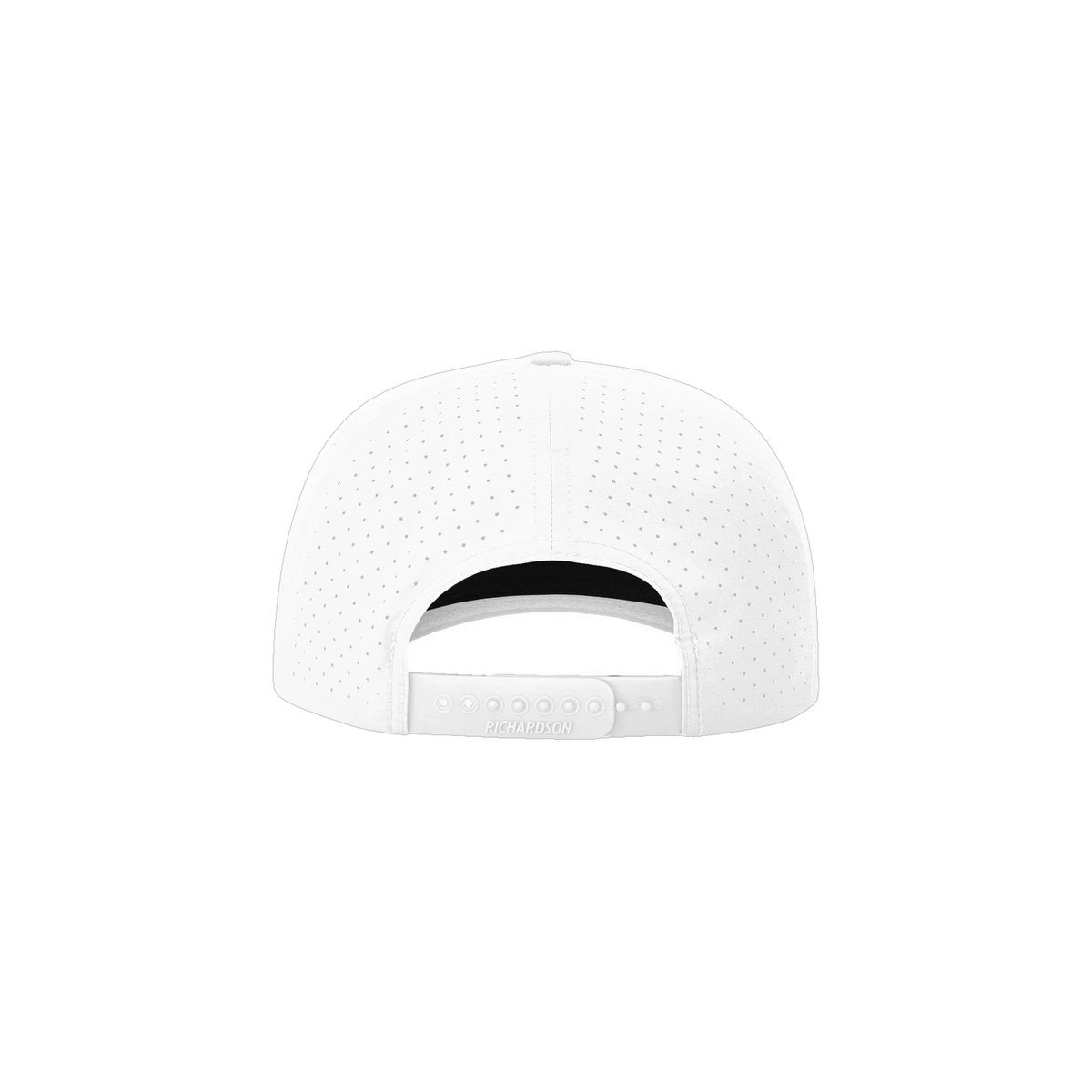 Richardson Laser Perf Performance Rope Cap in White/ White Black
