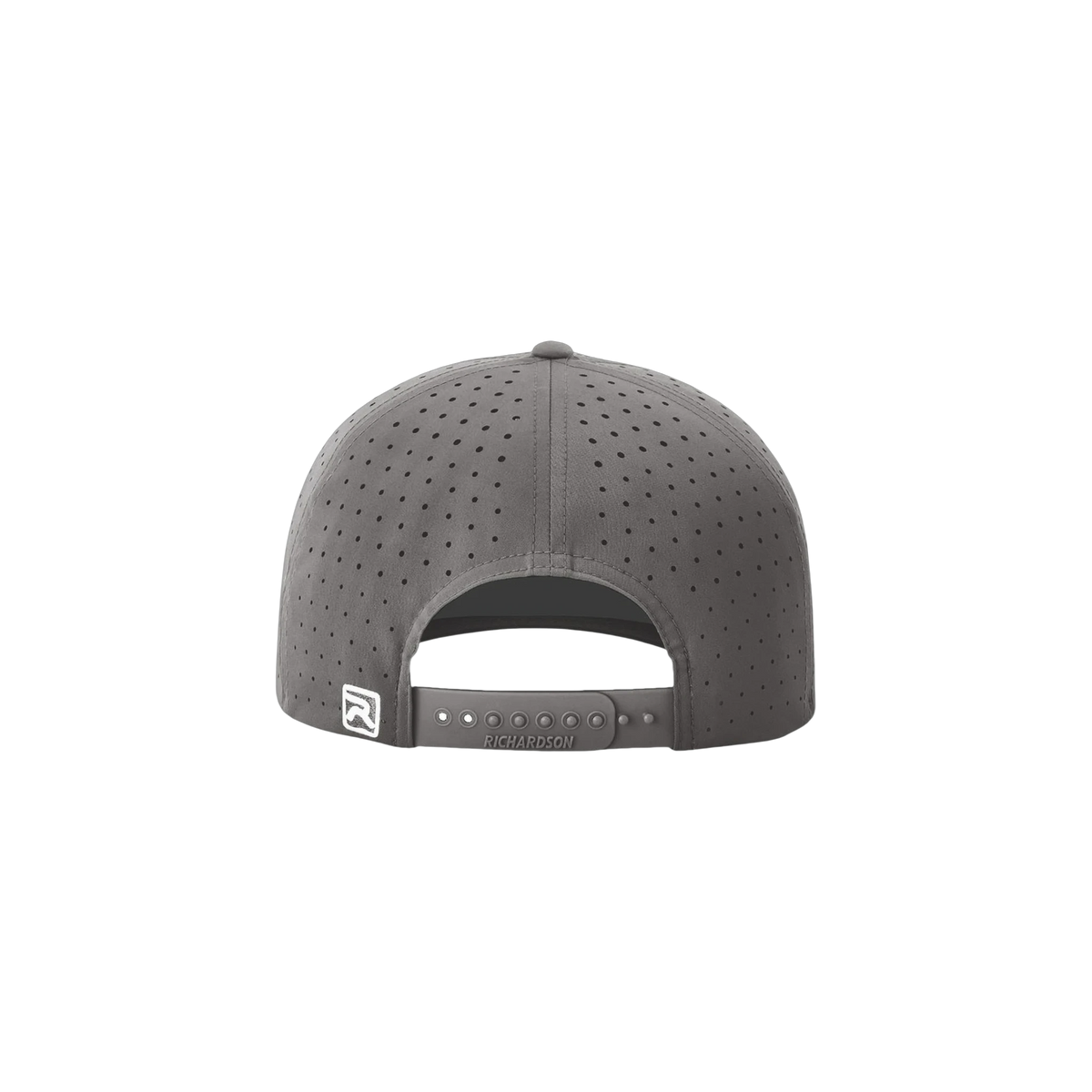 Richardson Laser Perf R-Flex Snapback in Charcoal — custom branded by Motive