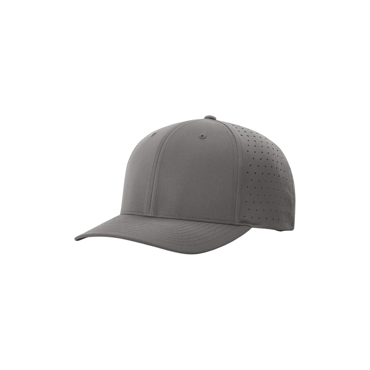 Richardson Laser Perf R-Flex Snapback in Charcoal — custom branded by Motive