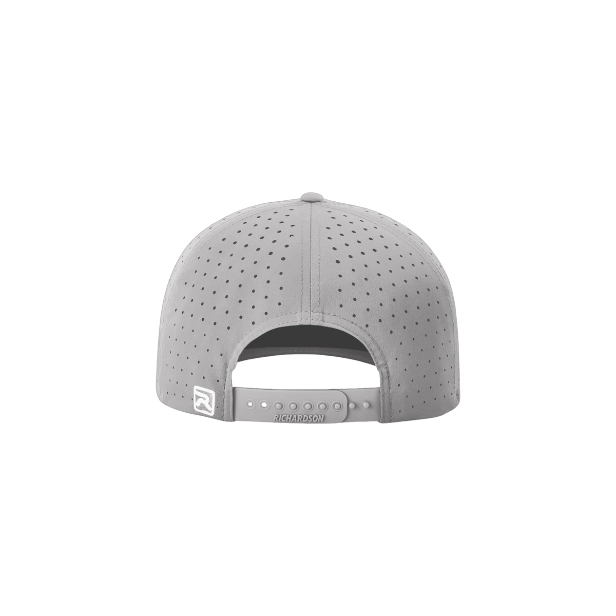 Richardson Laser Perf R-Flex Snapback in Grey — custom branded by Motive