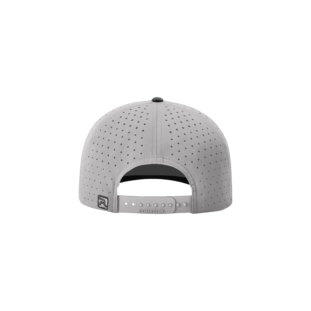 Richardson Laser Perf R-Flex Snapback in Grey/ Grey/ Black — custom branded by Motive