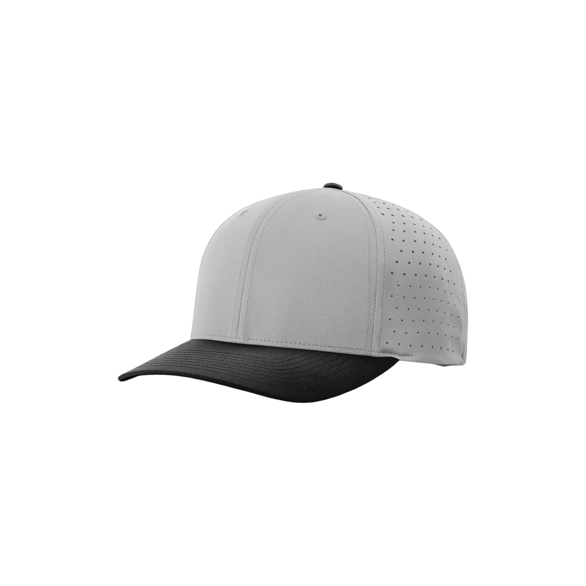Richardson Laser Perf R-Flex Snapback in Grey/ Grey/ Black — custom branded by Motive