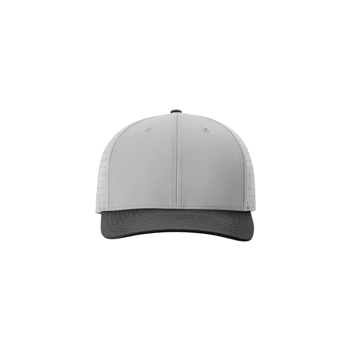 Richardson Laser Perf R-Flex Snapback in Grey/ Grey/ Black — custom branded by Motive
