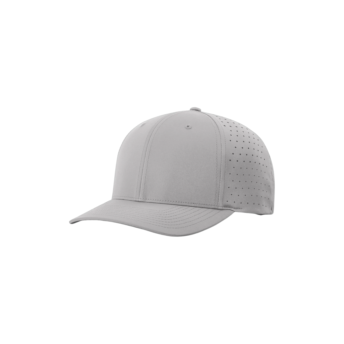 Richardson Laser Perf R-Flex Snapback in Grey — custom branded by Motive