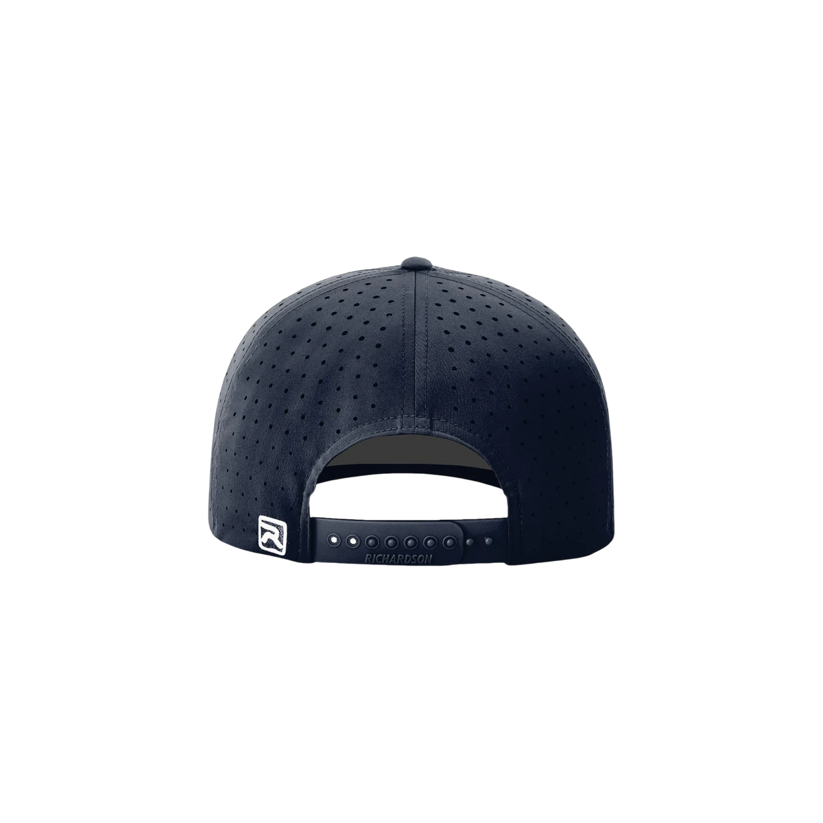 Richardson Laser Perf R-Flex Snapback in Navy — custom branded by Motive