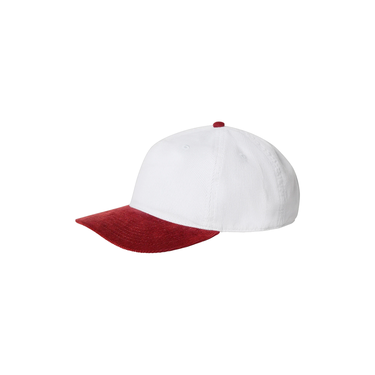 AS Colour Class Cord Two-Tone Cap in White/Cardinal — custom branded by Motive