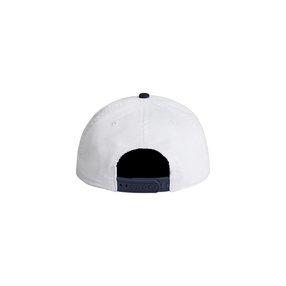 AS Colour Class Cord Two-Tone Cap in White/Ink Blue — custom branded by Motive