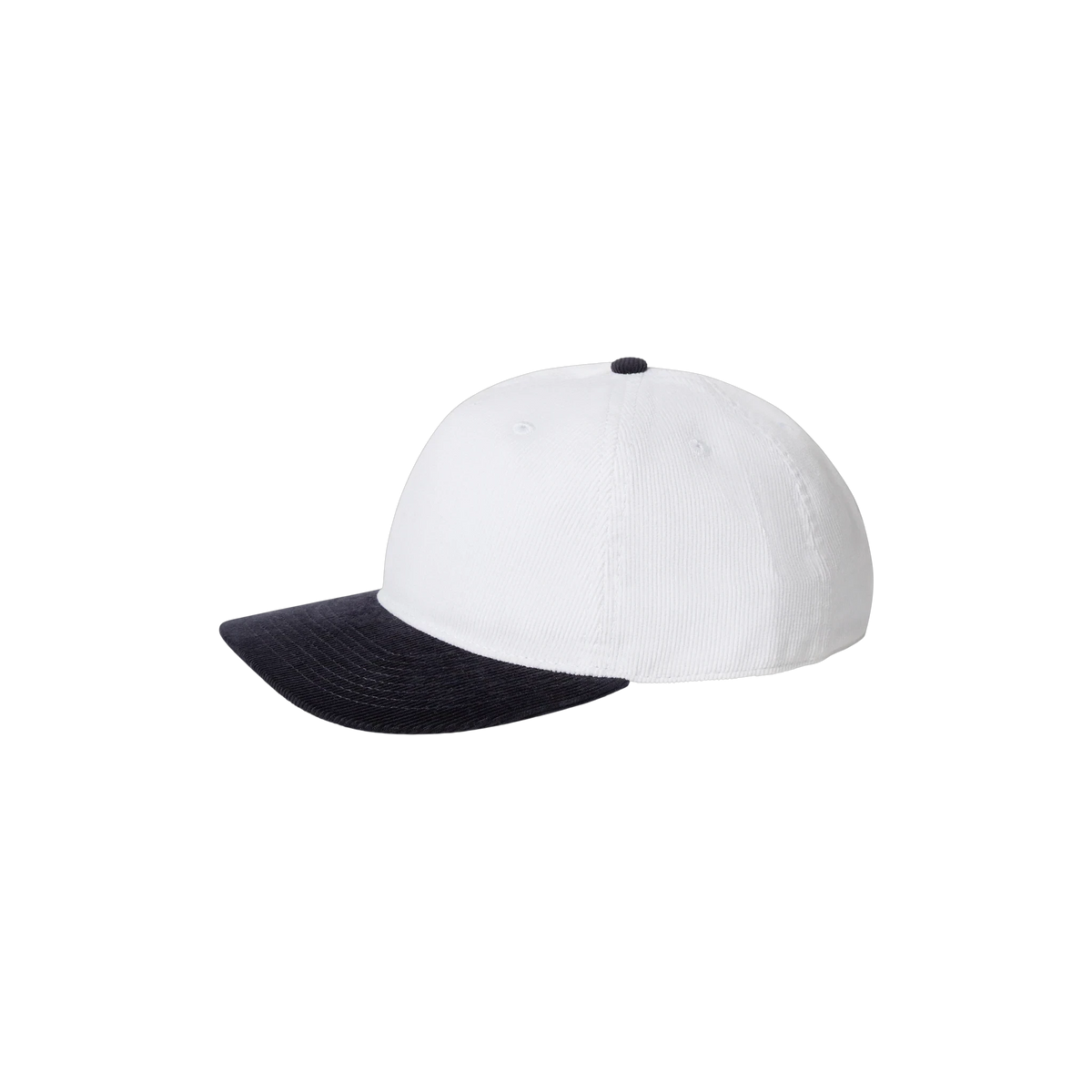 AS Colour Class Cord Two-Tone Cap in White/Ink Blue — custom branded by Motive