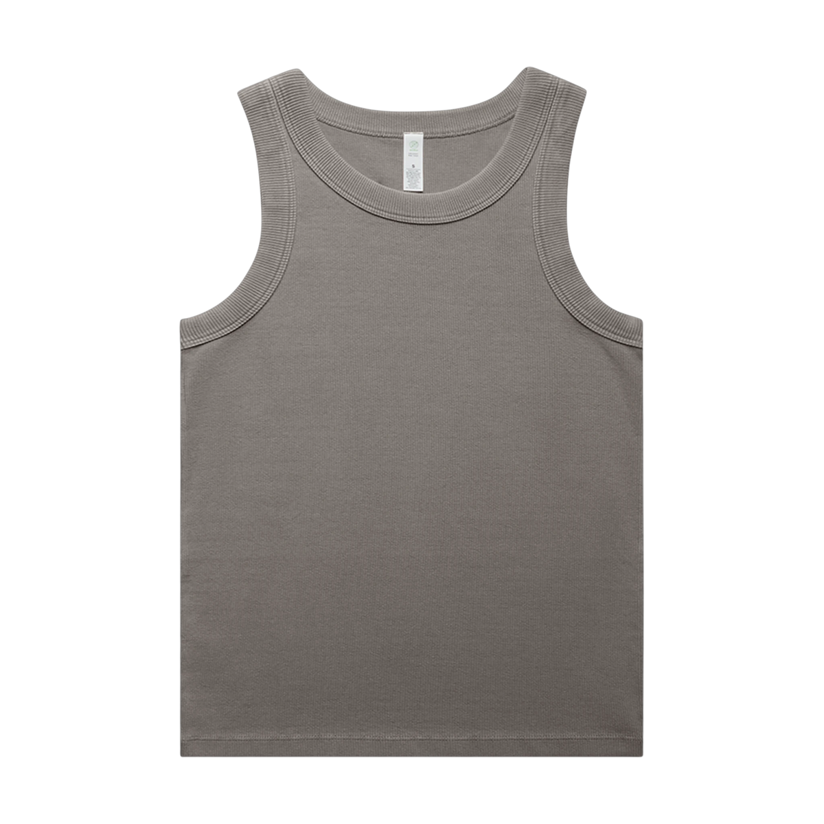AS Colour Faded Organic Rib Tank in Faded Grey — custom branded by Motive
