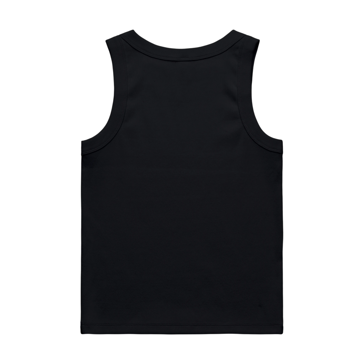 AS Colour Organic Rib Tank in Black — custom branded by Motive